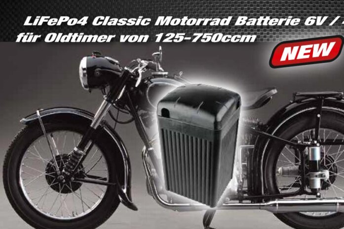 10Ah | 6V | 280A | LiFePO4 Classic Oldtimer Motorrad Batterie
