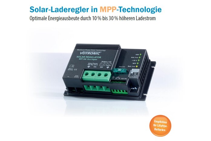 deutsche Herstellung 1610 VOTRONIC SR 140 Duo Digital Solar-Laderegler 