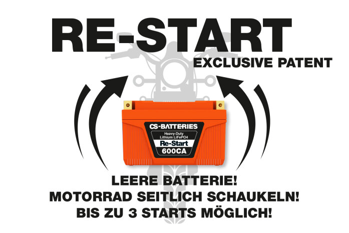 6Ah | 12,8V | 77Wh | Lithium Heavy-Duty HDX-20 Re-START Starterbatterie 600CA