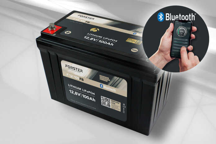 FORSTER 12,8V Lithium 100Ah Lithium Fishing Batterie | BMS | Smart Bluetooh | IP67
