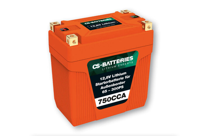 12,8V Lithium Starterbatterie  für Außenborder 65 - 300PS | 750CCA | L135 x W75 x 140mm | 1,35kg