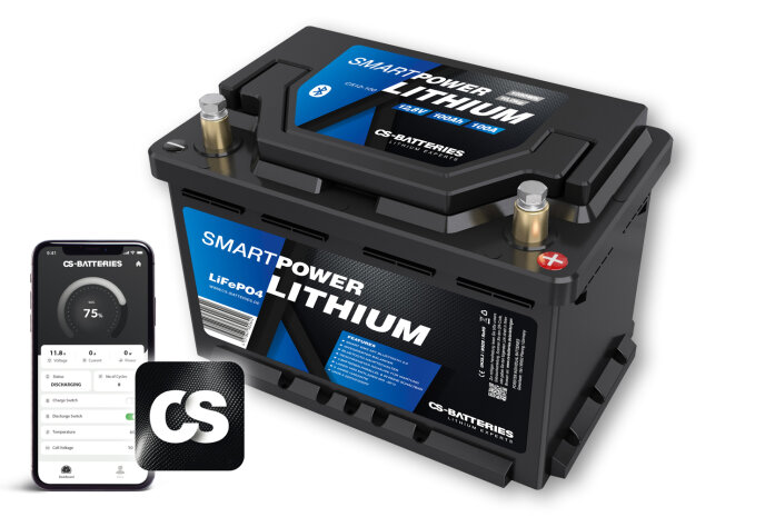 100Ah | 12,8V | 1280Wh | SMART POWER Lithium LiFePO4 Batterie mit Bluetooth 4.0 | integriertem 100A-200A BMS