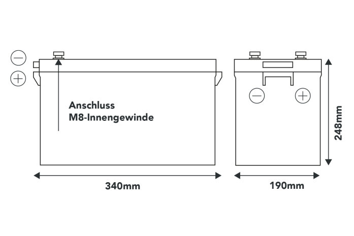 200Ah | 12,8V | 2560Wh | SMART POWER Lithium LiFePO4 Batterie mit Bluetooth 5.0 | integriertem 200A-400A BMS | Heizung