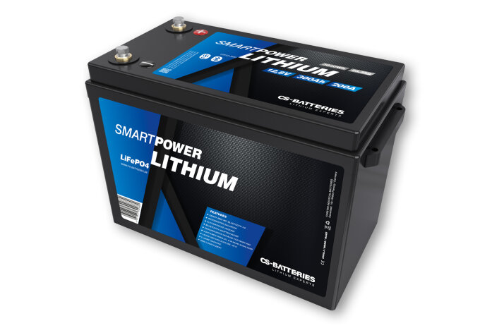 300Ah | 12,8V | 3840Wh | SMART POWER Lithium LiFePO4 Batterie mit Bluetooth 4.0 | integriertem 200A-400A BMS | Heizung