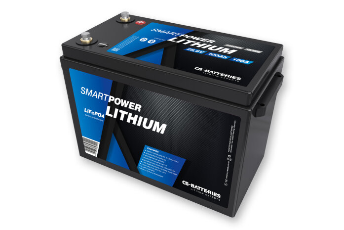 100Ah | 25,6V | 2560Wh | SMART POWER Lithium LiFePO4 Batterie mit Bluetooth 5.0 | integriertem 100A-200ABMS | Heizung