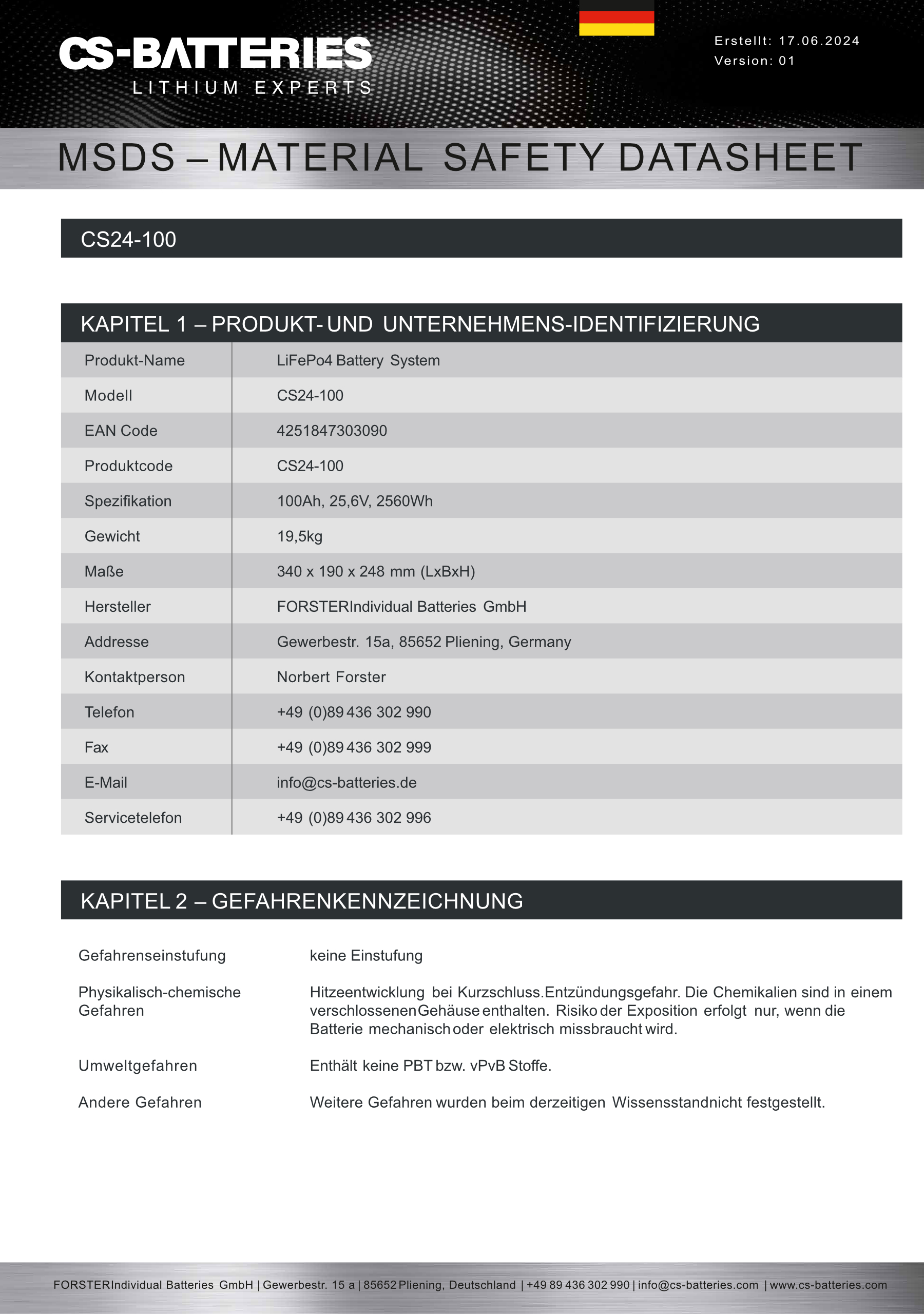 MSDS CS24-100